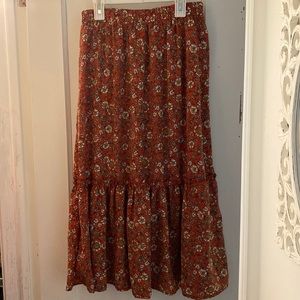 Floral midi skirt